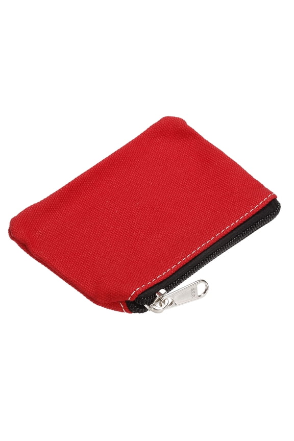 Coin Purse Pouch, Change Purses Small Organizer Bags Zipper 3.15" x 5.12", Red