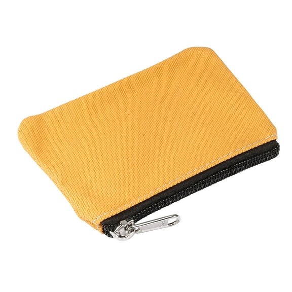 Uxcell Coin Purse Pouch, Change Purses Small Organizer Bags Zipper 3.15" x 5.12", Yellow