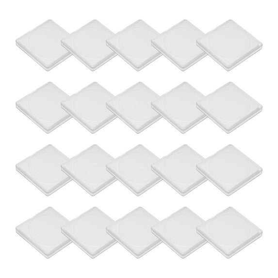 Uxcell Coin Snap Holder Coin Case Storage Square with Foam Gasket Fit 18-38mm Coins, Clear White 20 Pack