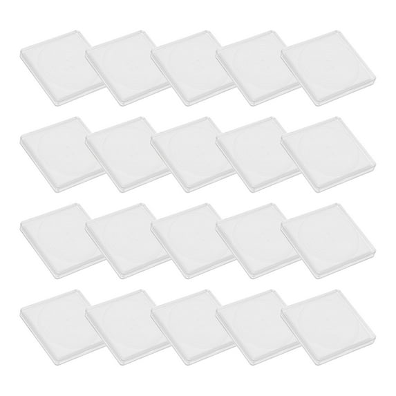 Uxcell Coin Snap Holder Coin Case Storage Square with Foam Gasket Fit 20-40mm Coins, Clear White 20 Pack