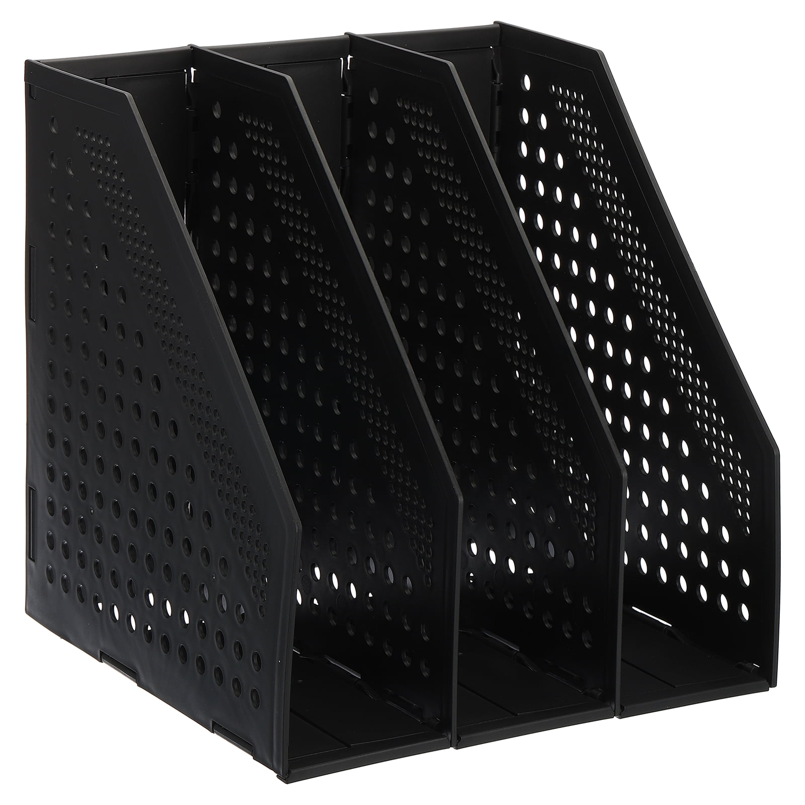 Uxcell Collapsible Magazine File Holder, 3 Vertical Compartments Sturdy