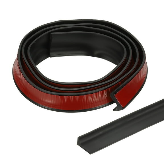 Uxcell Collapsible Shower Threshold Water Dam Guard, Shower Stopper Barrier Self Adhesive Sink Splash Guard Black 39"x0.8"x 0.5"