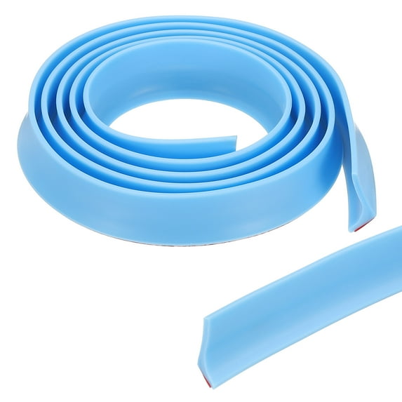 Uxcell Collapsible Shower Threshold Water Dam Guard, Shower Stopper Barrier Self Adhesive Sink Splash Guard Blue 79"x1.2"x 0.6"