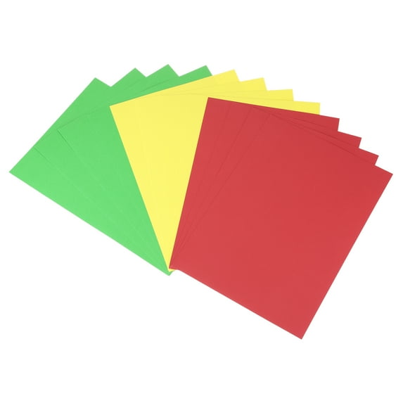 Uxcell Color Cardstock, Origami Cardstock Paper Sheets for Printing, DIY Drawing, Art Crafts Supplies Red; Deep Green; Bright Yellow