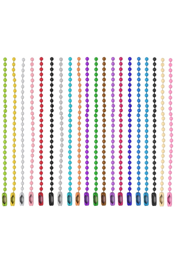 Colored Ball Bead Chain Beaded Necklace Chains 4 inch for Jewelry Making 200 Pcs