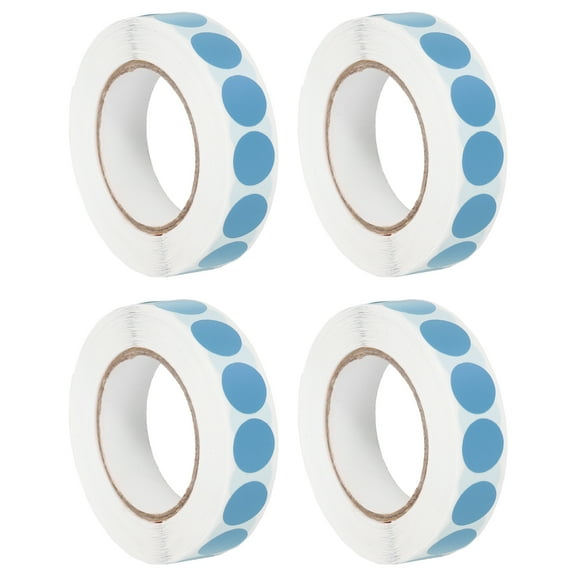 Uxcell 4 Roll 0.5" Colored Dot Stickers Adhesive Coding Label Cyan Blue
