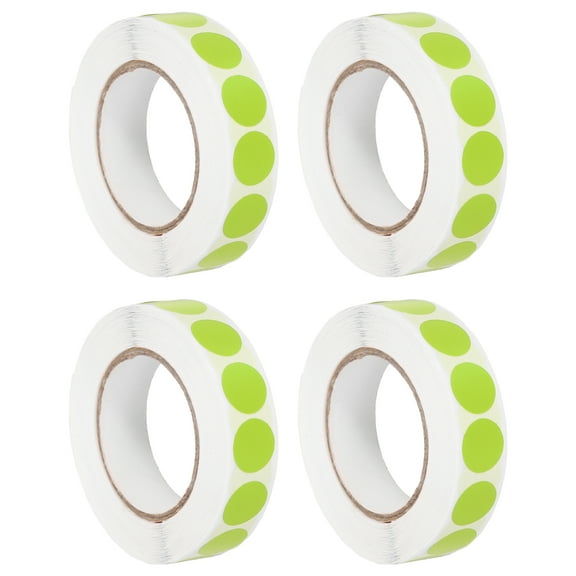 Uxcell 4 Roll 0.5" Colored Dot Stickers Adhesive Coding Label Light Green