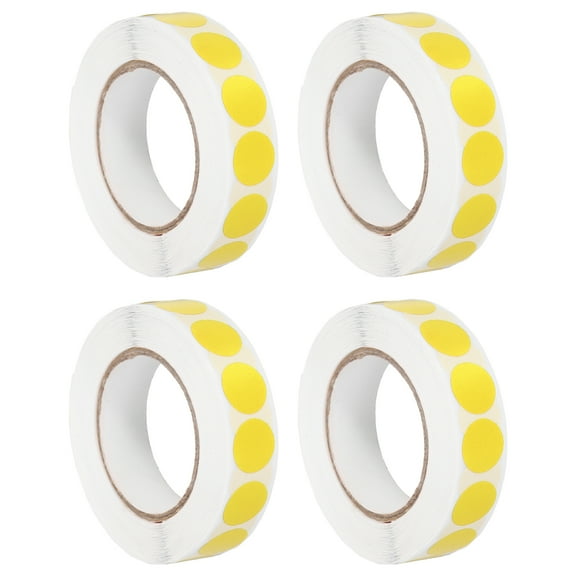 Uxcell Colored Dot Stickers 0.5", 4000 Pcs Color Coding Labels Blank Circle Stickers Adhesive Round Price Labels for Inventory Office Garage Classroom, Yellow
