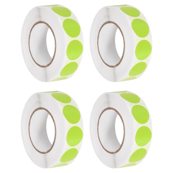 Uxcell 4 Roll 0.7" Colored Dot Stickers Adhesive Coding Label Light Green