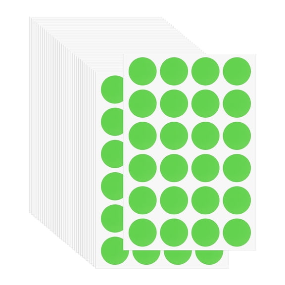 Uxcell Colored Dot Stickers Color Coding Blank Circle Label Adhesive Round Price Stickers for Office Classroom Green 3/4"