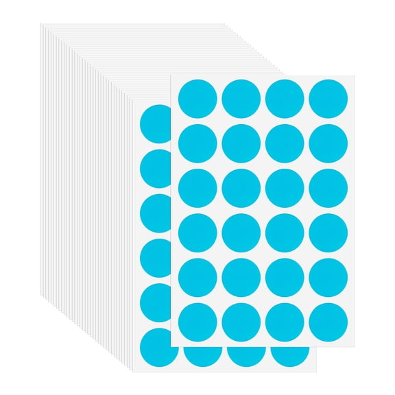 Uxcell Colored Dot Stickers Color Coding Blank Circle Label Adhesive Round Price Stickers for Office Classroom Teal 3/4"