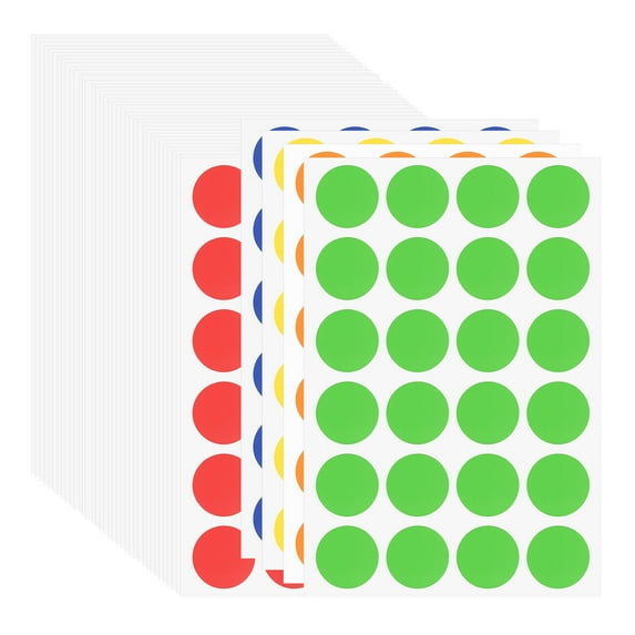 Uxcell Colored Dot Stickers, Color Coding Labels Blank Circle Adhesive Round Price Sticker 5 Color 3/4"