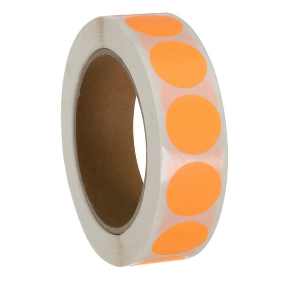 Uxcell Colored Dot Stickers, Color Coding Labels Blank Circle Adhesive Round Price Stickers Fluorescent Orange 1"
