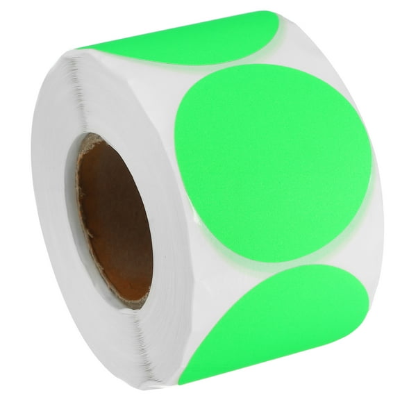 Uxcell Colored Dot Stickers Color Coding Labels Blank Circle Sticker Adhesive Round Price Stickers Fluorescent Green 2 in