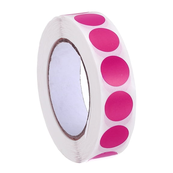 Uxcell Colored Dot Stickers, Color Coding Labels Blank Circle Stickers Adhesive Round Price Stickers Fluorescent Pink 1/2"