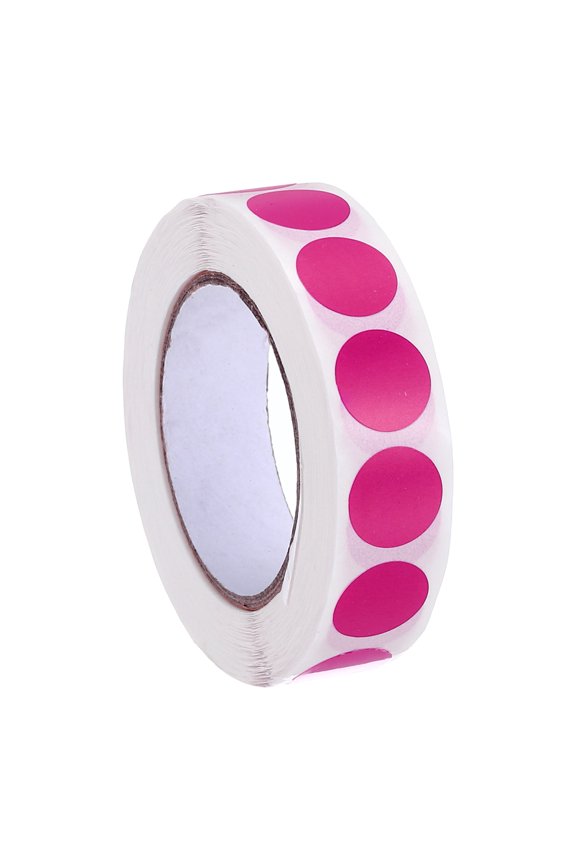 Colored Dot Stickers, Color Coding Labels Blank Circle Stickers Adhesive Round Price Stickers Fluorescent Pink 1/2"