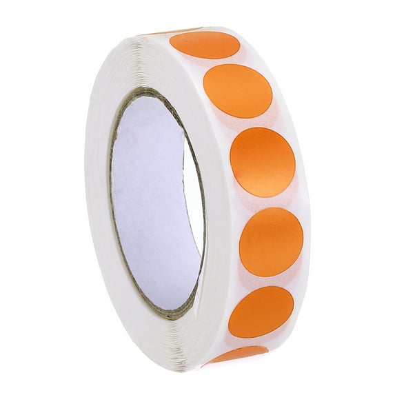 Uxcell Colored Dot Stickers, Color Coding Labels Blank Circle Stickers Adhesive Round Price Stickers Orange 1/2"