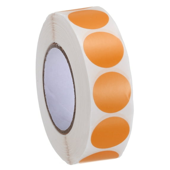 Uxcell Colored Dot Stickers, Color Coding Labels Blank Circle Stickers Adhesive Round Price Stickers Orange 3/4"