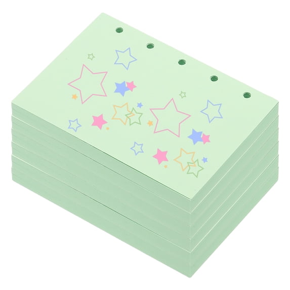 Uxcell Colored Loose Leaf Paper, 4.1" x 3"(A8) 300 Sheets 5 Holes Punched 150GSM Blank Binder Refill Paper Supplies for Office Note Taking Teacher Planner Journal Notebook, Light Green