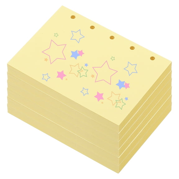 Uxcell Colored Loose Leaf Paper, 4.1" x 3"(A8) 300 Sheets 5 Holes Punched 150GSM Blank Binder Refill Paper Supplies for Office Note Taking Teacher Planner Journal Notebook, Light Yellow