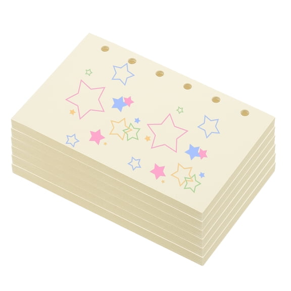 Uxcell Colored Loose Leaf Paper, 5" x 3.2"(A7) 300 Sheets 6 Holes Punched 150GSM Blank Binder Refill Paper Supplies for Office Note Taking Teacher Planner Journal Notebook, Beige
