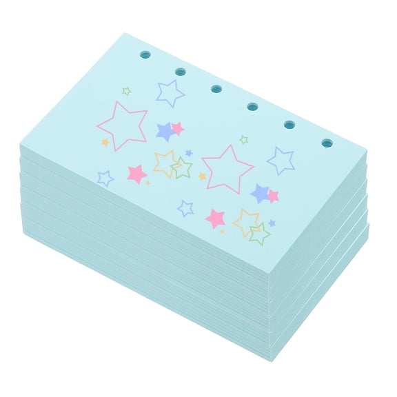 Uxcell Colored Loose Leaf Paper, 5" x 3.2"(A7) 300 Sheets 6 Holes Punched 150GSM Blank Binder Refill Paper Supplies for Office Note Taking Teacher Planner Journal Notebook, Blue