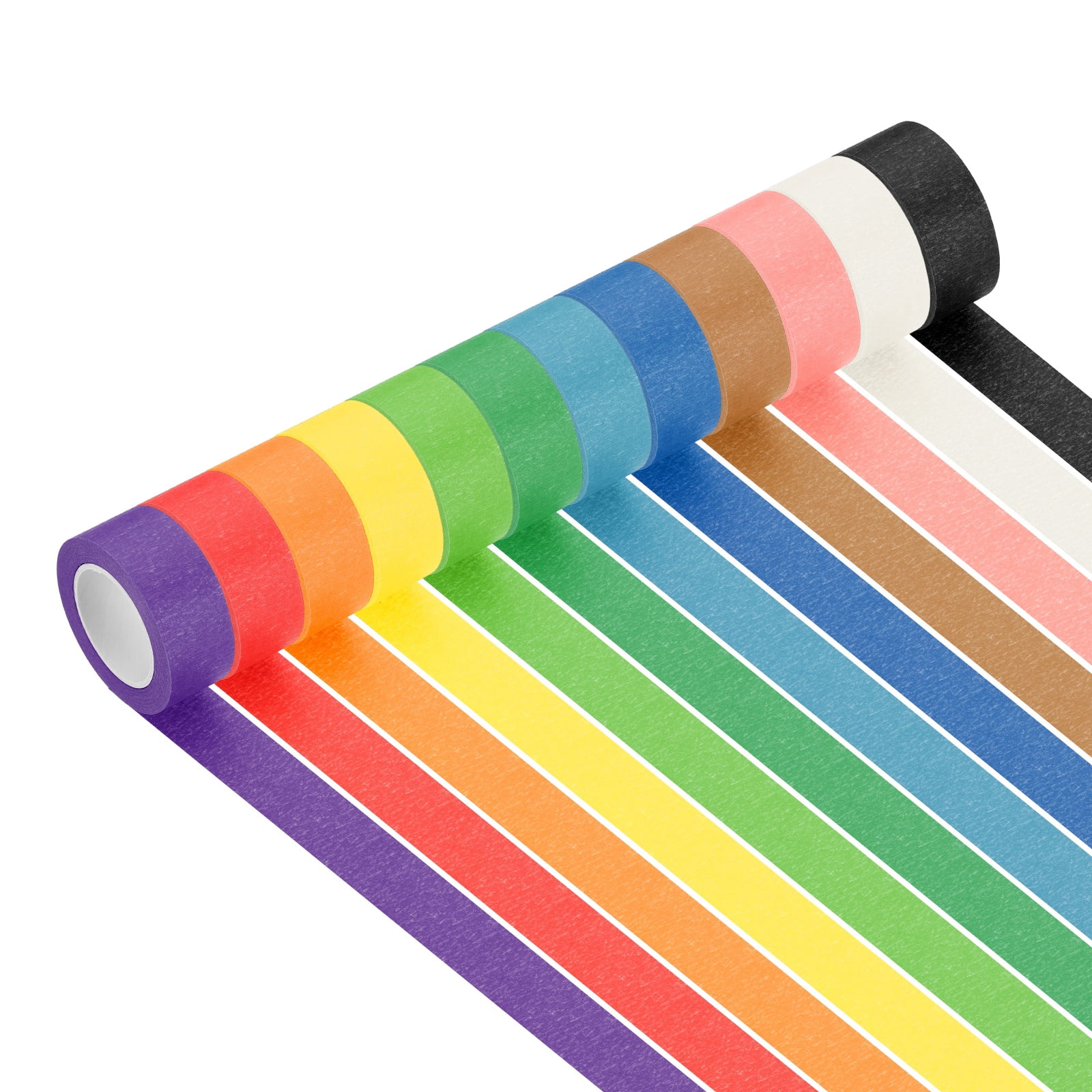 Uxcell Colored Masking Tape Color Code Labeling Painters Tape for Arts Crafts Wall Painting 12 Color 1 Inch x 14 Yards