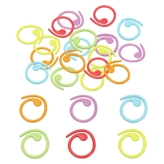 Uxcell Colorful Crochet Stitch Markers Metal Knitting Markers Spiral Locking Stitch Marker 60 Pack