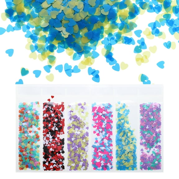 Uxcell Colors Heart Shaped Glitters Resin Epoxy Accessories Crafts Sequins Decor