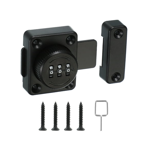 Uxcell Combination Cabinet Latch Keyless Drawer Lock 3-Digit Password Cabinet Lock Safety Lock Black