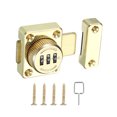 thumbnail image 1 of Uxcell Combination Cabinet Latch Keyless Drawer Lock 3-Digit Password Cabinet Lock Safety Lock Gold, 1 of 7