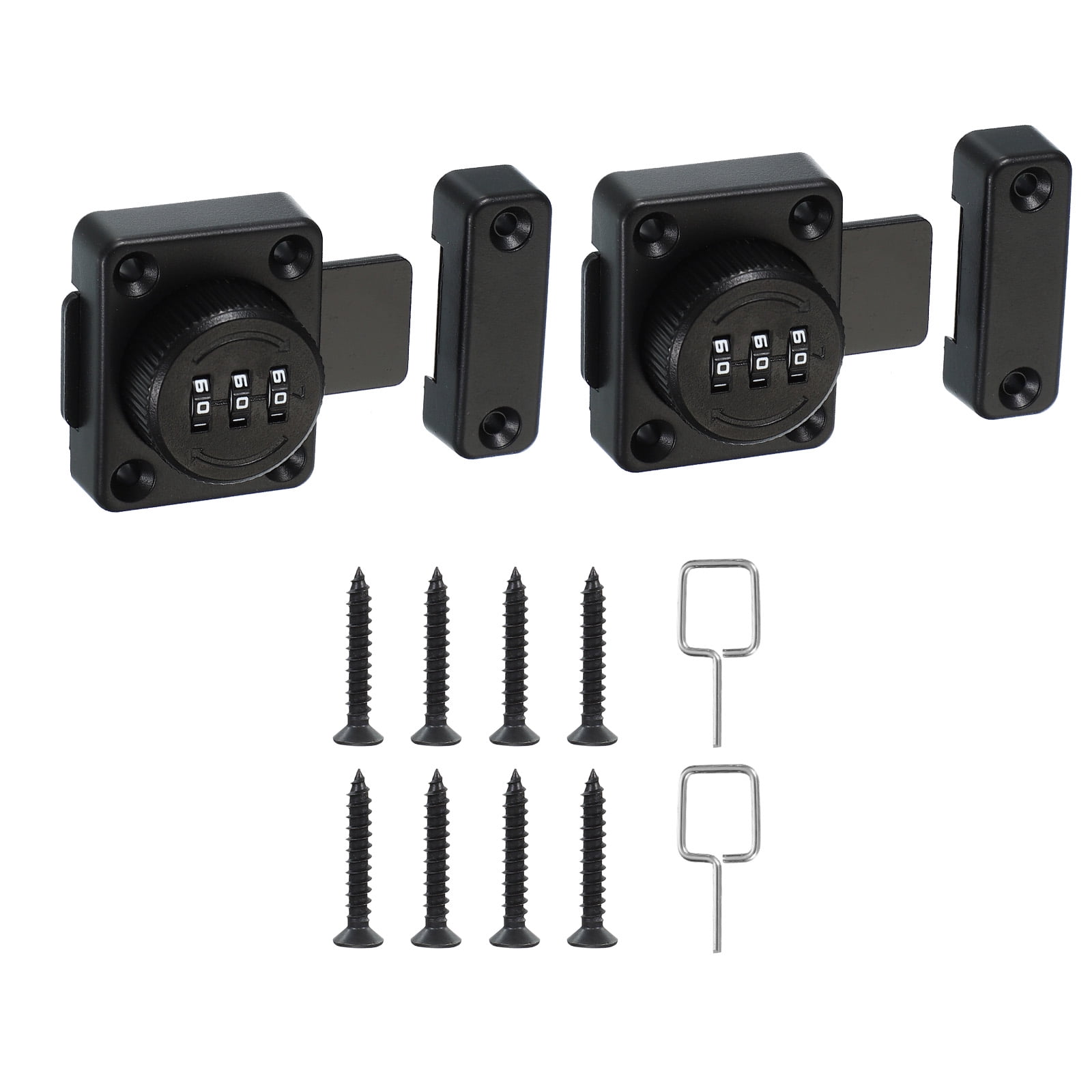 Uxcell Combination Cabinet Latch Zinc Alloy Keyless Drawer Lock 3-Digit Password Cabinet Lock Safety Lock Black