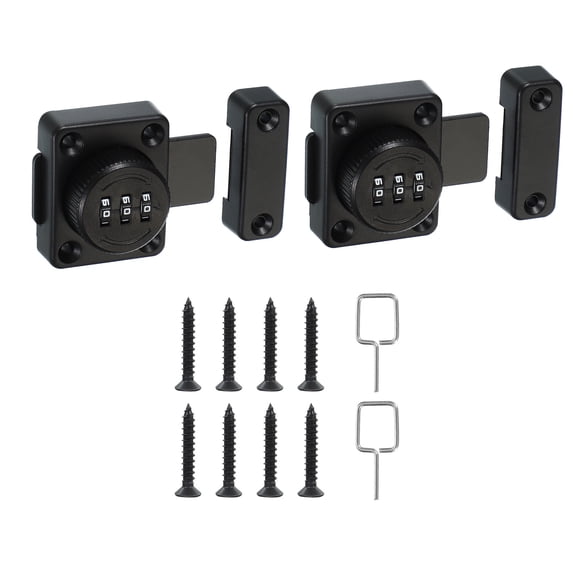 Uxcell Combination Cabinet Latch Zinc Alloy Keyless Drawer Lock 3-Digit Password Cabinet Lock Safety Lock Black