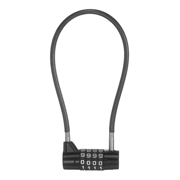 Uxcell Combination Cable Lock, (11 Inch, Black), 4 Digit Long Shackle Padlock with Steel Cable Resettable Waterproof Padlock for Gym Locker Cabinet Travel Bag Luggage Toolbox