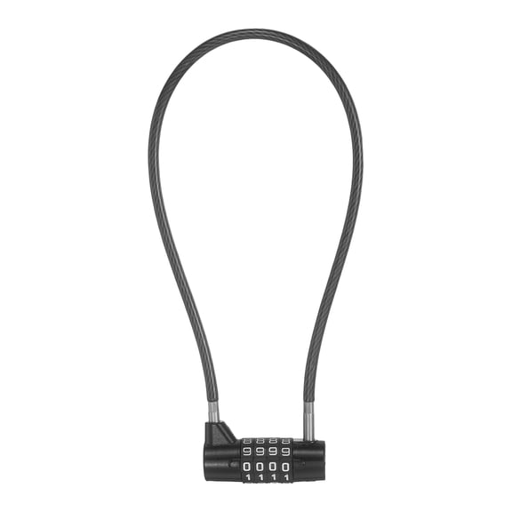 Uxcell Combination Cable Lock, (15 Inch, Black), 4 Digit Long Shackle Padlock with Steel Cable Resettable Waterproof Padlock for Gym Locker Cabinet Travel Bag Luggage Toolbox