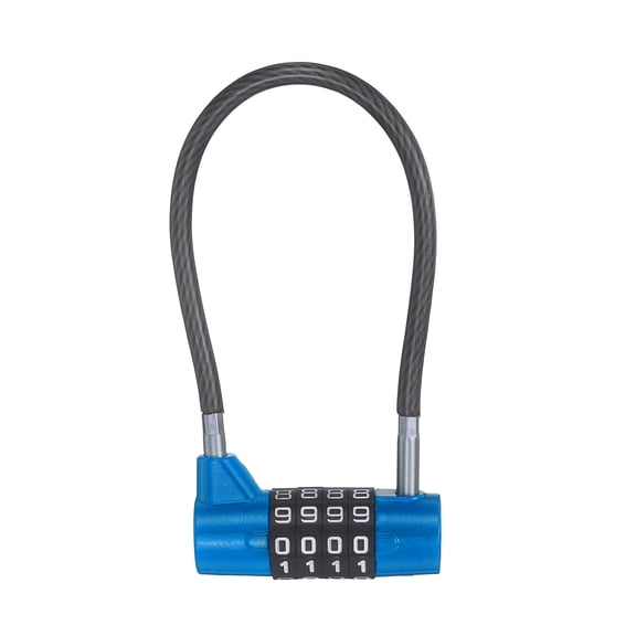Uxcell Combination Cable Lock, (7 Inch, Blue), 4 Digit Long Shackle Padlock with Steel Cable Resettable Waterproof Padlock for Gym Locker Cabinet Travel Bag Luggage Toolbox