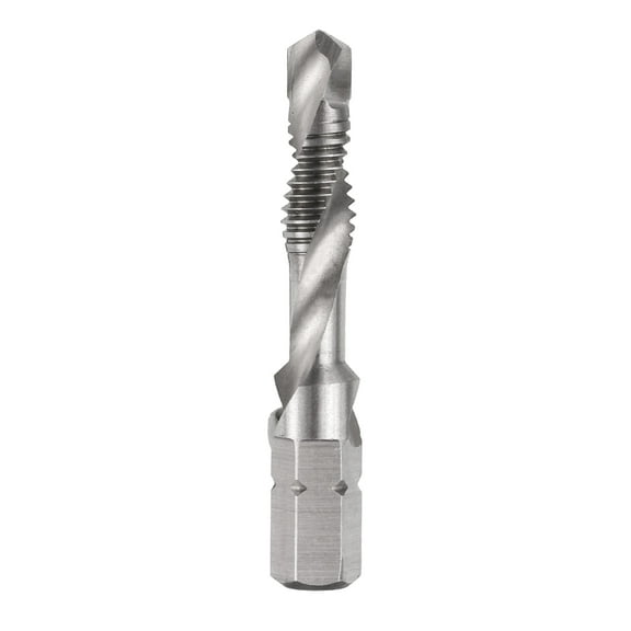 Uxcell Combination Drill and Tap Bit Metric M6 x 1 Thread 1/4" Hex Shank Machine Tapping Threading Taps