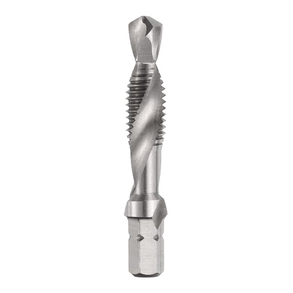 Uxcell Combination Drill and Tap Bit Metric M8 x 1.25 Thread 1/4" Hex Shank Machine Tapping Threading Screw Taps