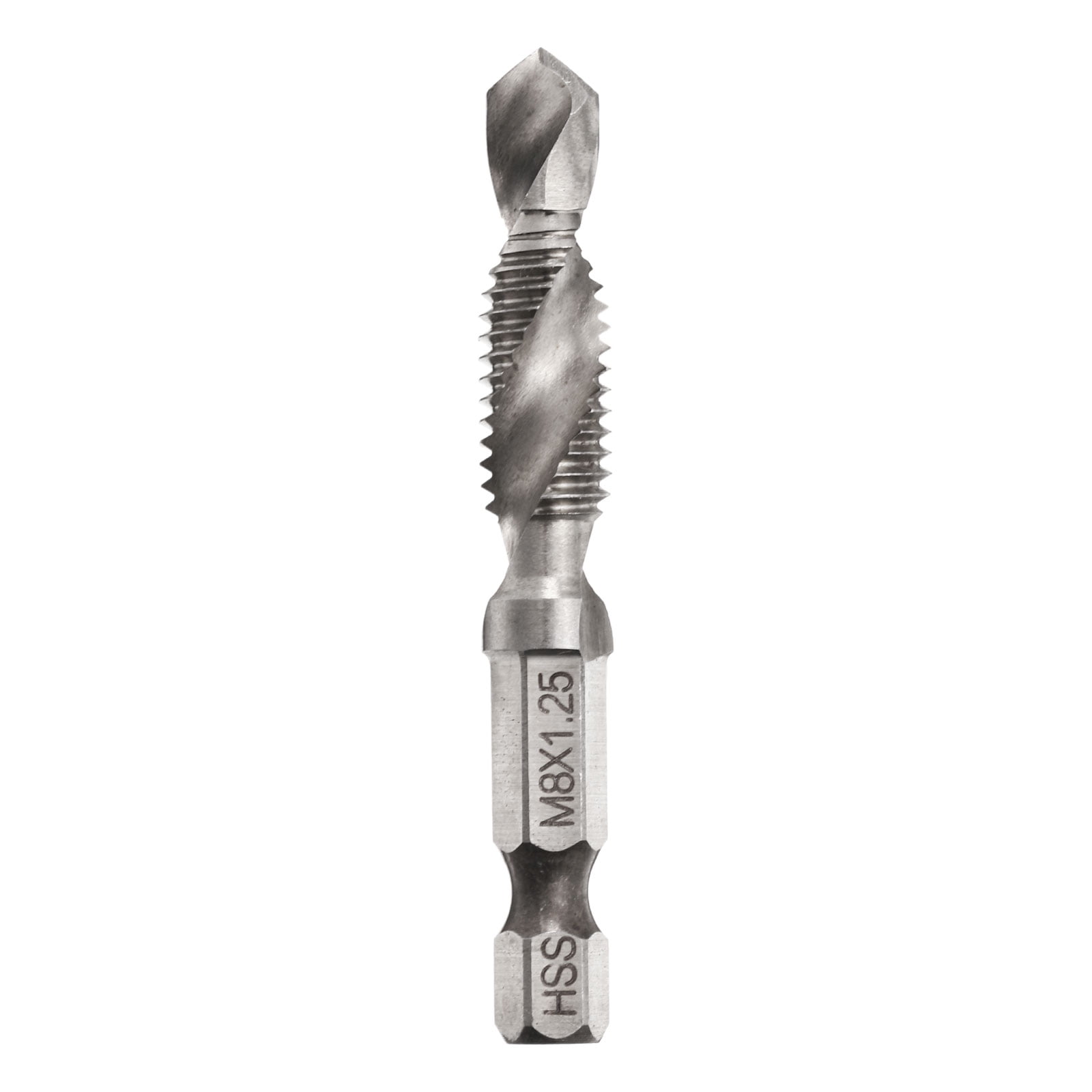 Thread Tap Bit Square Uxcell Combination Drill and Tap Bit Metric M8 x 1.25 Thread 1/4