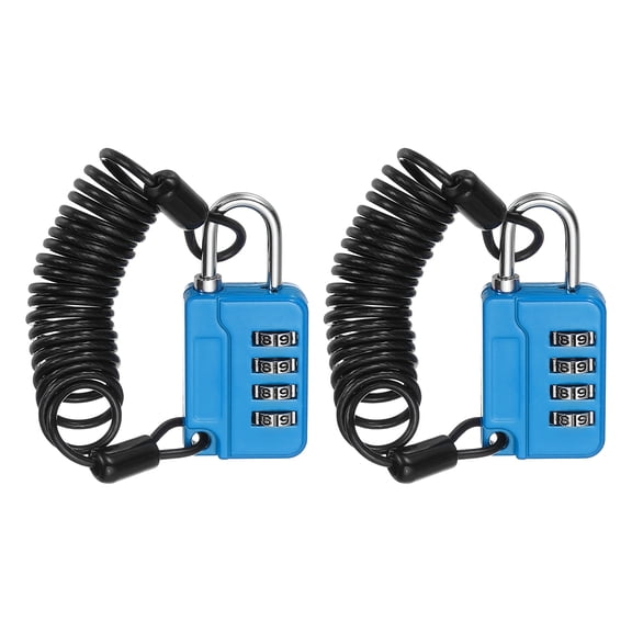 Uxcell Combination Lock, 4 Digit Padlock Combination Outdoor Waterproof for Gym Luggage and Home Sports Blue