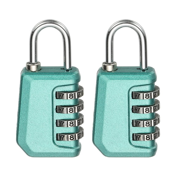 Uxcell Combination Lock, 4 Digit Padlock Combination Outdoor Waterproof Locker Lock for Gym Luggage Home Sports Hasp Storage, Pearl Green Pack of 2