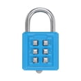 thumbnail image 1 of Uxcell Combination Padlock 6-Digit Push Button Padlock 3-Position Locking Mechanism Security Lock Sky Blue, 1 of 7