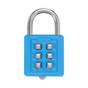 Uxcell Combination Padlock 6-Digit Push Button Padlock 3-Position Locking Mechanism Security Lock Sky Blue