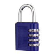 Uxcell Combination Padlock Large, Dark Blue, 4-Digit Combo Padlock Resettable Luggage Locks with 0.8 Inch Shackle, Suit for Gym Locker/Fence/Storage/Toolbox/Cabinets