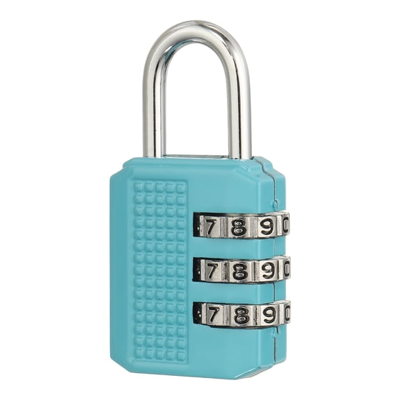 Uxcell Combination Padlock (Medium, Blue), 3-Digit Combo Padlock Resettable Luggage Locks with 0.8 Inch Shackle, Suit for Gym Locker/Fence/Storage/Toolbox/Cabinets