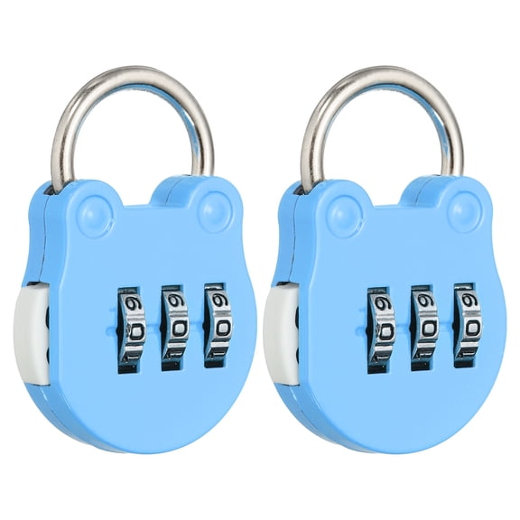 Uxcell Combination Padlock (Small, Blue)(2 Pcs), Combo Padlock Resettable Luggage Locks with 0.8 Inch Shackle, Suit for Gym Locker/Fence/Storage/Toolbox/Cabinets