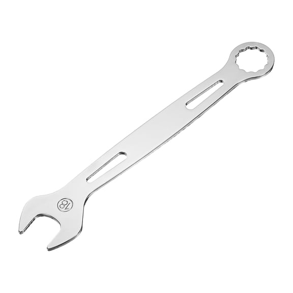 Uxcell Combination Wrench 18mm Metric Super Thin 12-Point Box and Open End Chrome Vanadium Steel Double Ended Spanner Tool for Automotive Furniture Machinery DIY Repair, Silver