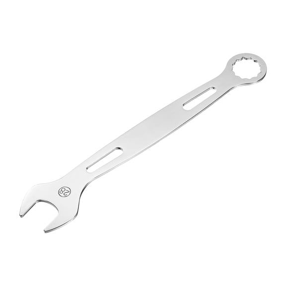 Uxcell Combination Wrench 28mm Metric Super Thin 12-Point Box and Open End Chrome Vanadium Steel Double Ended Spanner Tool for Automotive Furniture Machinery DIY Repair, Silver