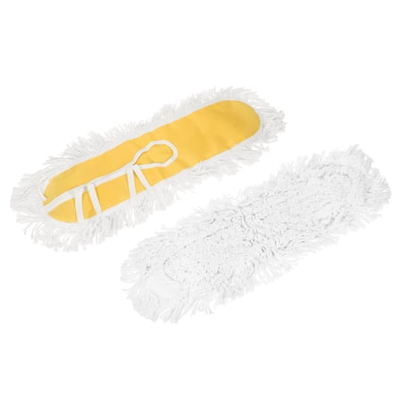 Uxcell Commercial Mop Replacement Heads Cotton Yarn 24" Length Dust Mop Yellow 2 Pack