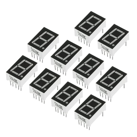 Uxcell Common Anode 7 Segment 10 Pin 1 Bit 2.2V 0.56" LED Display Digital Tube Yellow Green 20 Pack